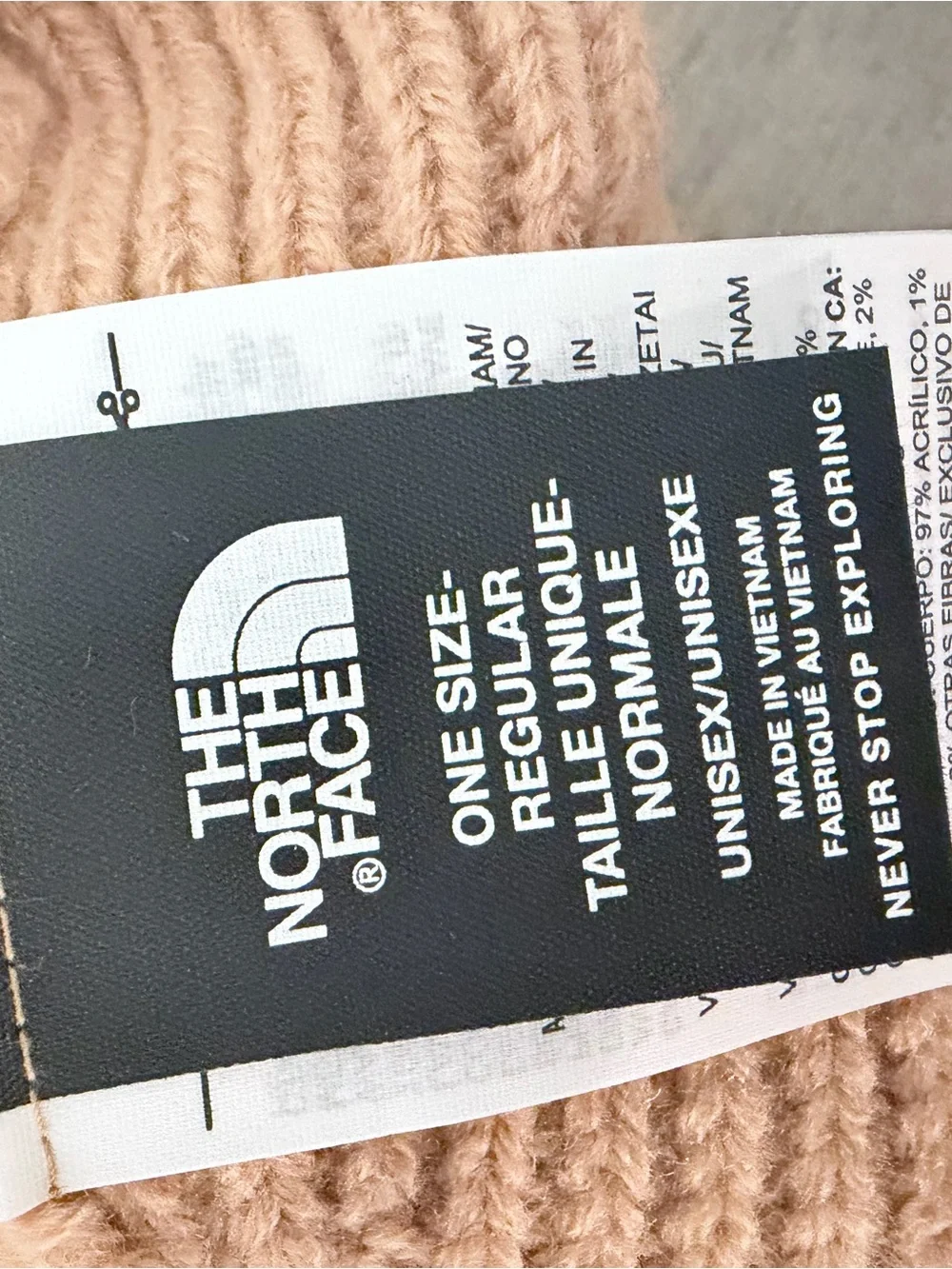 The North Face Fold-Over Logo Beanie - Beige